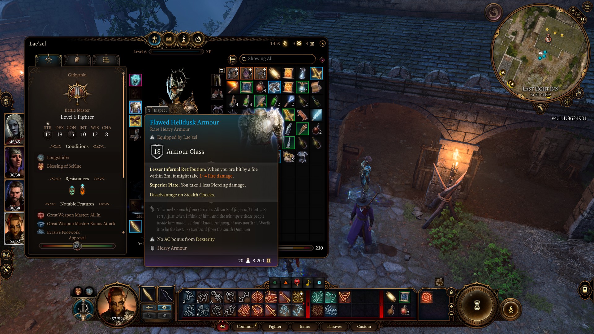 Baldur's Gate 3 Flawed Helldusk Armour.